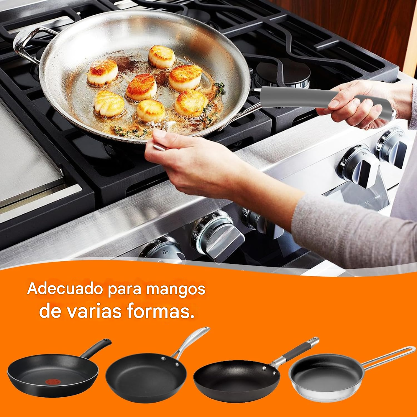 Pack 3 fundas de silicona para mango de olla con aislamiento térmico